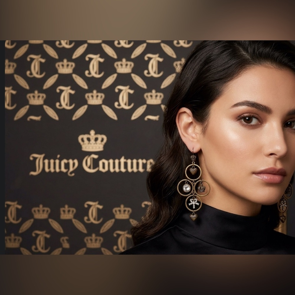 Authentic Juicy Couture vintage signature dangle earrings with box
